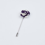 Rose Lapel Pin // Purple & Ivory