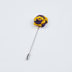 Rose Lapel Pin // Yellow & Purple