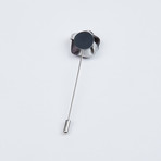 Rose Lapel Pin // Charcoal & Grey