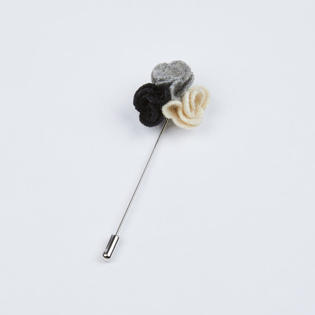 Flower Lapel Pin // Multi-Colored I / Grey