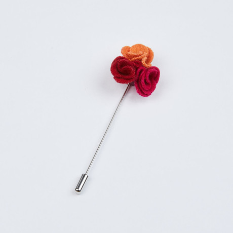 Flower Lapel Pin // Multi-Colored III / Red