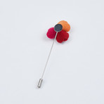 Flower Lapel Pin // Multi-Colored III / Red