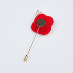 Leaf Flower Lapel Pin // Dusty Red