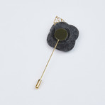 Leaf Flower Lapel Pin // Dusty Charcoal