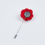 Flower Lapel Pin // Crimson Red