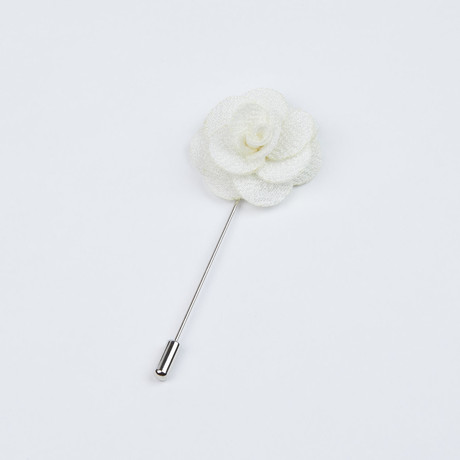 Flower Lapel Pin // White