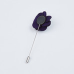 Flower Lapel Pin // Navy