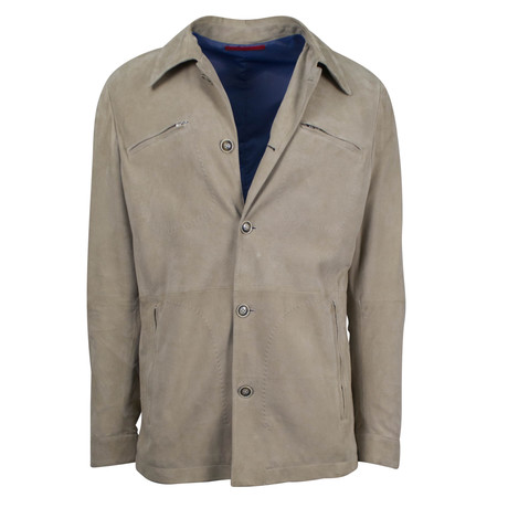 Pal Zileri // Kalvin Suede Leather Jacket // Sand (Euro: 46)