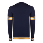Reed Pullover // Navy + Yellow + Ecru  (XS)