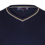 Reed Pullover // Navy + Yellow + Ecru  (L)