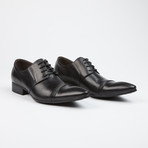 Leather Cap Toe Derby Shoes // Black (US: 8)