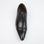 Leather Cap Toe Derby Shoes // Black (US: 6.5)