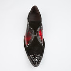 Leather Slip-On Shoes + Metal Spike Toe // Black (US: 9)