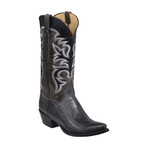 Ostrich Leg + Goatskin Western Boot // Grey // EE (Wide) (US: 7.5)
