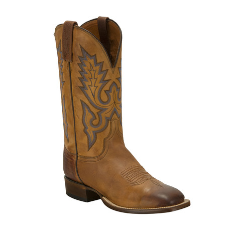 Lavati Calfskin Horseman Style Western Boot // Tan Burnished // EE (Wide) (US: 7.5)