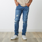 Destroyed Zip Denim // Blue (S)