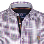 Gurdeep Button Down Shirt // White + Purple (XL)