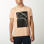 Curved Lines Graphic T-Shirt // Clay (S)