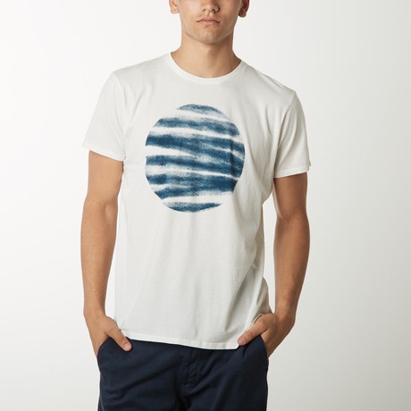 New Ripped Circle Graphic T-Shirt // White (S)