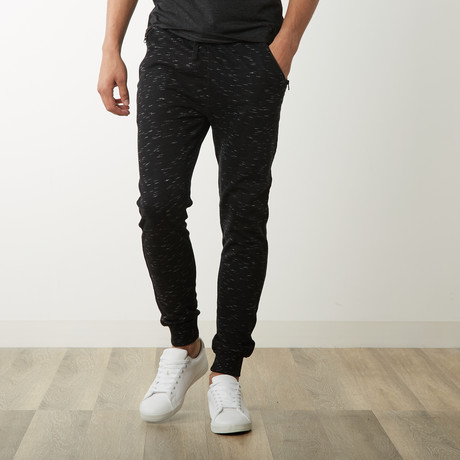 Lounge Heathered Joggers // Black (S)