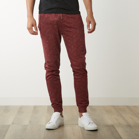 Lounge Heathered Joggers // Burgundy (S)