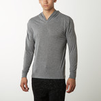 Lightweight Heathered Long Sleeve Hoodie // Heather Grey (M)