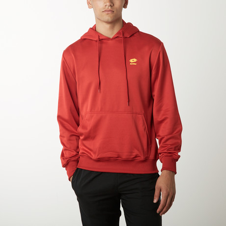 Active Fleece Pullover + Adjustable Hood // Red (S)