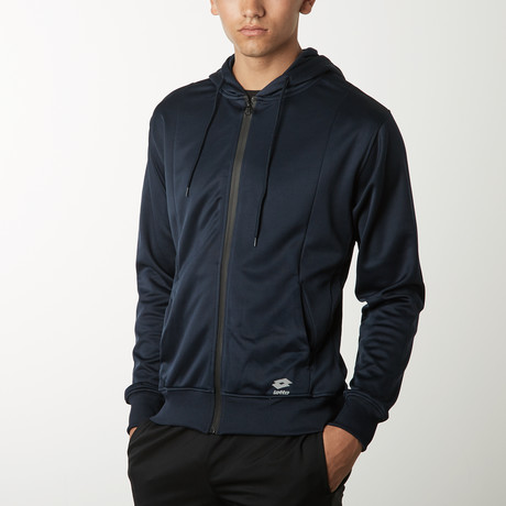 Active Fleece Full Zip Sweatshirt + Adjustable Hood // Navy (S)