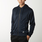 Active Fleece Full Zip Sweatshirt + Adjustable Hood // Navy (2XL)