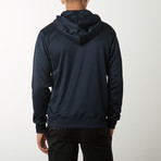 Active Fleece Full Zip Sweatshirt + Adjustable Hood // Navy (S)