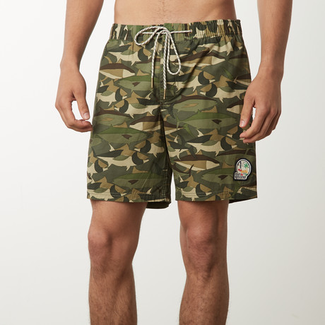 Camo Fish Elastic Wst Swim // Army (M)