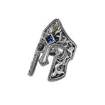 Blue Sapphire Vine Gladiator Ring (Size 10)