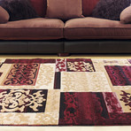 Crown // Burgundy, Cream + Dark Ivory (3'11" x 5'3")