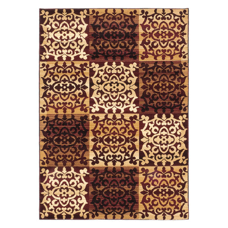 Crown // Burgundy + Ivory (3'11" x 5'3")