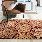 Crown // Burgundy + Dark Ivory (3'11" x 5'3")