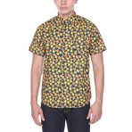 Orange Print Shirt // Navy (M)