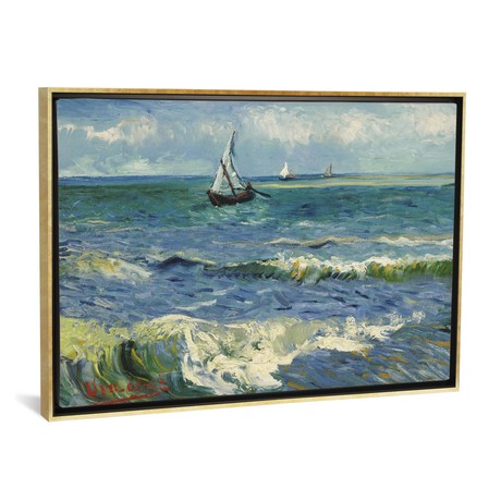 Seascape Near Les Saintes Maries de la Mer // Vincent van Gogh (18"W x 26"H x 0.75"D)