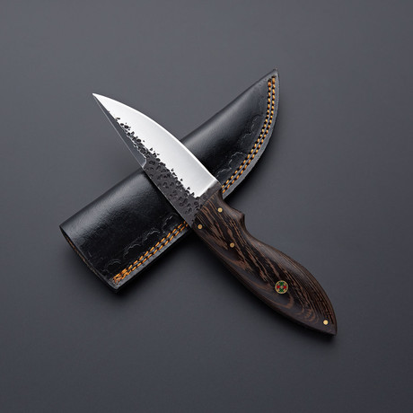 Hand Forged Carbon // Drop Point Blade // African Wenge Wood