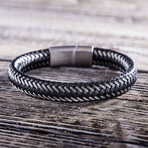 Leather Intertwined Bracelet // Black