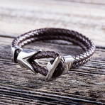 Double Strand Leather Braided Bracelet