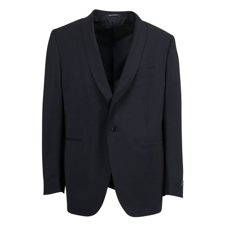 Ermenegildo Zegna Wool Blend Shawl Collar Tuxedo Suit // Black (US: 56R)