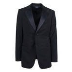 Giorgio Armani // Label Wool 2-Button Tuxedo Suit // Black (Euro: 52L)