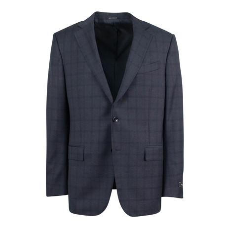 Ermenegildo Zegna Charcoal Plaid Wool 2-Button Suit // Gray (US: 54R)