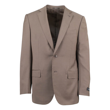 Ermenegildo Zegna 'Trofeo Comfort' Wool 2-Button Trim-Fit Suit // Brown (US: 48R)