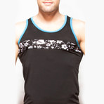 Aloha Tank // Black + Hawaiian Print (S)