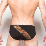 Combat Swimwear // Black + Green Camo (S)