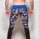 Contras Pants // Black + Gray Camo + Cyan (S)