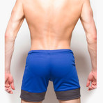 Elysium Pro Shorts // Cyan + Charcoal (M)