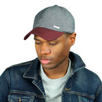 The Senna Baseball Cap // Grey + Burgundy