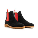Chelsea Boot Suede // Crepe Sole // Black + Red (Euro: 42)